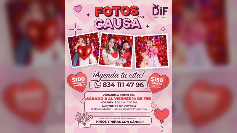 Convocan Lucy de Gattas y DIF Victoria a sesiones fotográficas con causa