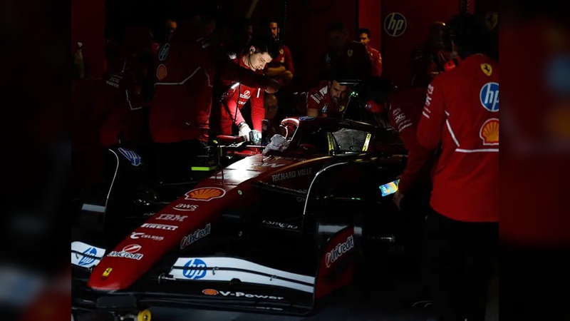 Insólito apagón durante el test de F1
