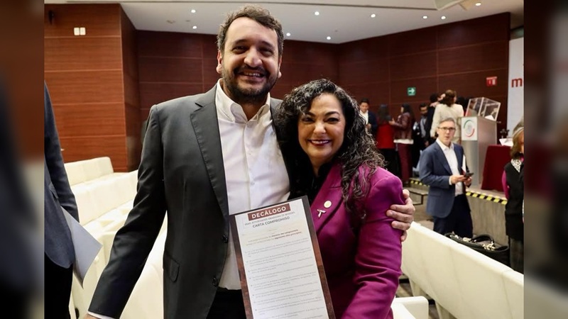 Se reúnen AMLB y Luisa María Alcalde con Senadores