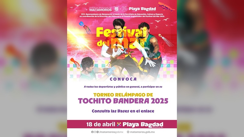 Tochito bandera se juega en la playa en Matamoros