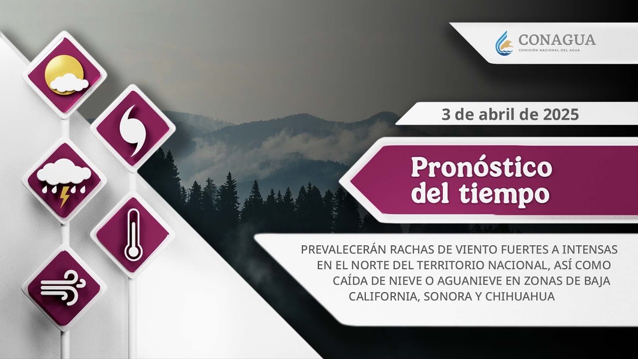 #PronósticodelTiempo para hoy Jueves 03 de abril de 2025