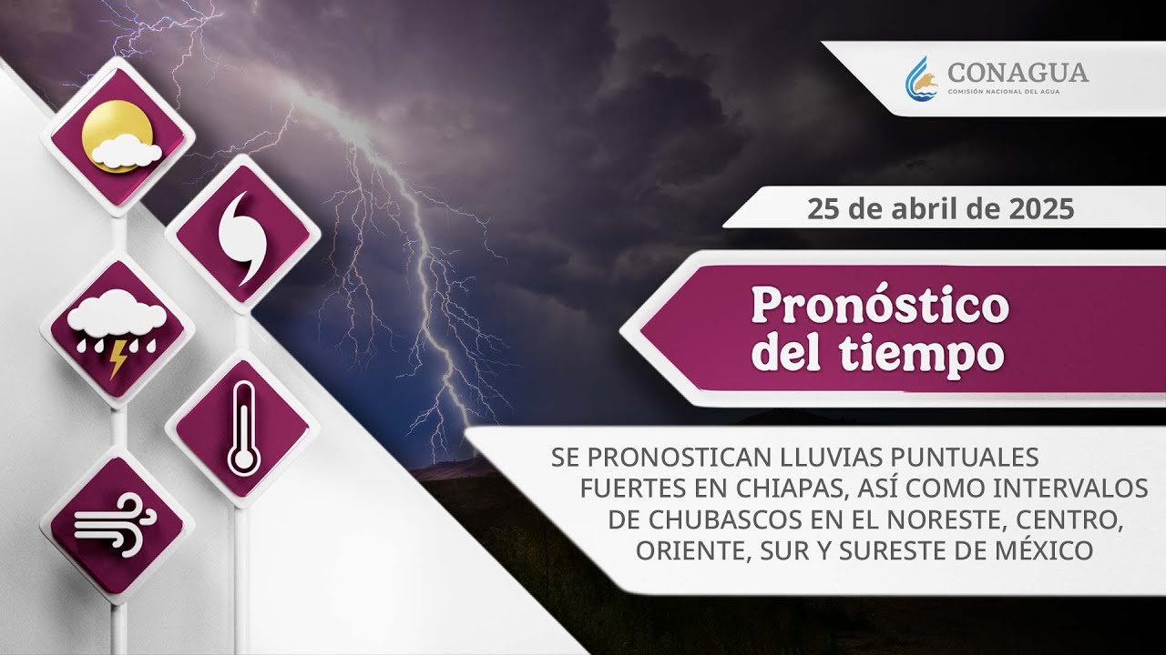 #PronósticodelTiempo para hoy Viernes 25 de abril de 2025