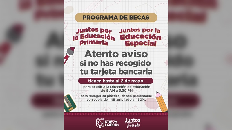 ¡Últimos días para recoger tarjeta bancaria de becas!