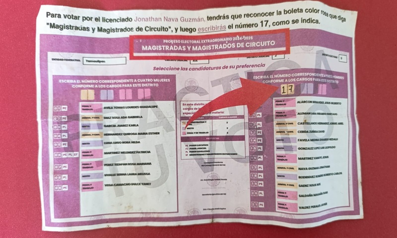 Analiza INE validez de “acordeones” para elección judicial de Tamaulipas