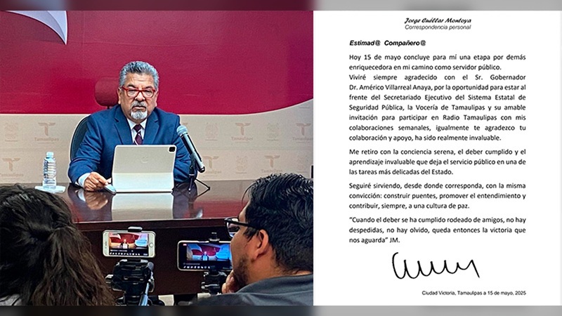 “Confirmado”: se va Jorge Cuéllar de la Vocería de Seguridad de Tamaulipas