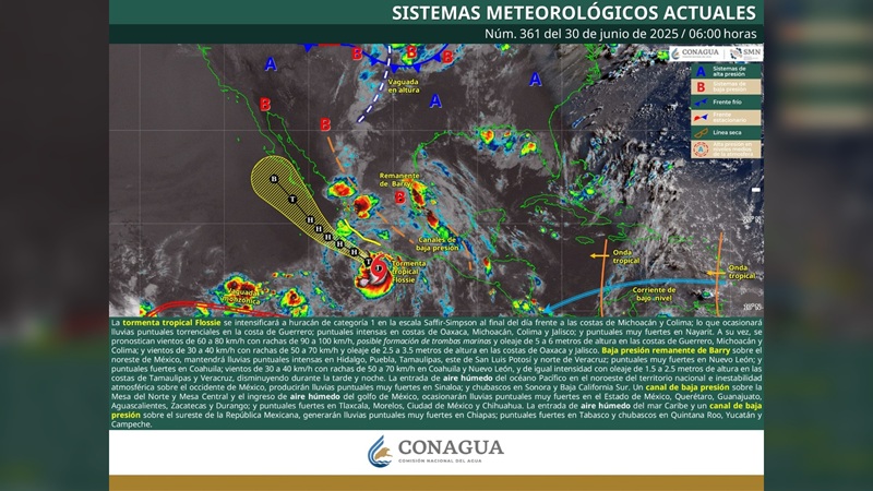 Dejará “Barry” más lluvias, vientos fuertes y granizo en el noreste de México