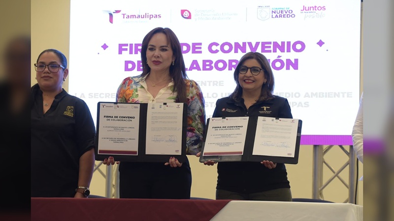 Firman SEDUMA y Nuevo Laredo alianza por un futuro más verde
