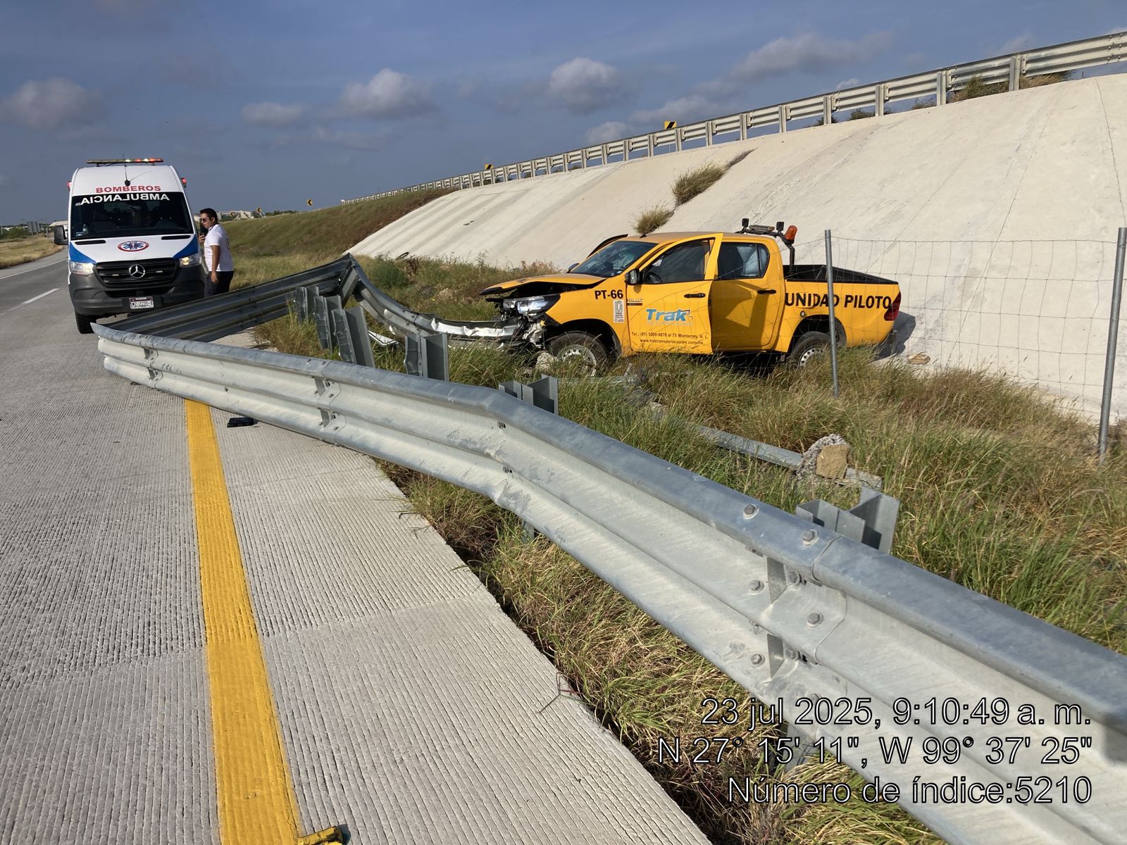 Se accidenta vehículo en la Monterrey-Nuevo Laredo