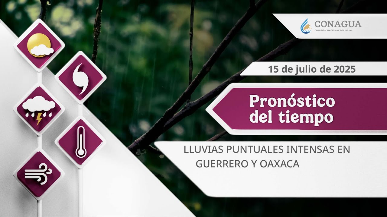 #PronósticodelTiempo para hoy Martes 15 de julio de 2025