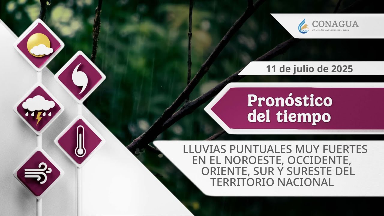 #PronósticodelTiempo para hoy Viernes 11 de julio de 2025