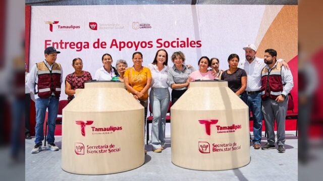 Entrega SEBIEN apoyos sociales en Nuevo Laredo