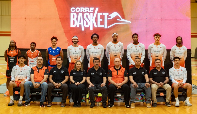 Rector Dámaso Anaya encabeza presentación oficial del Corre Basket UAT para la temporada 2026 de la LNBP